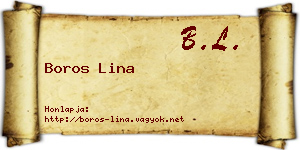Boros Lina névjegykártya
